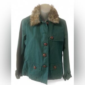 Gap XS Green Fur-Collar Women's Jacket